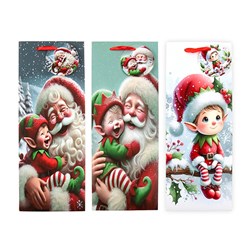 Gift Bag Xmas Crystal Glitter Bottle w JHook 3 Asst