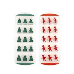 Xmas Kitchen Ice Cube Tray 2pk 30x12cm 2 Asst