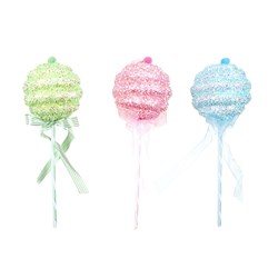Decoration Xmas Ornaments Lollipop 10x30cm 3 Asst
