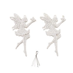 Decoration Xmas Ornaments Fairy White 2pk