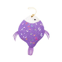 Decoration Xmas Ornaments Fish Purple 21cm