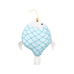 Decoration Xmas Ornaments Fish Blue 21cm