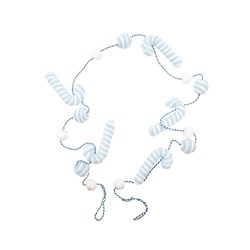 Garland Xmas w Bauble Foam Candy Cane Blue 1.7m