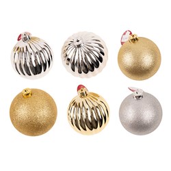 Decoration Xmas Bauble Large 12cm 2 Asst PDQ