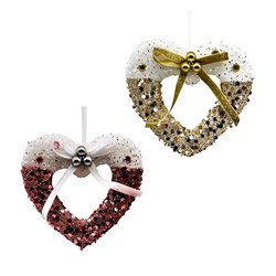 Decoration Xmas Ornaments Heart 2 Asst