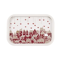 Printed Xmas Metal Plate Serving 34x23cm