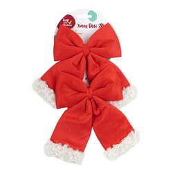 Bow Xmas 2pk 20x19cm