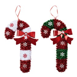 Decoration Xmas Hanging Sign Tinsel Jumbo Candy Cane