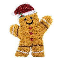 Decoration Xmas Table Tinsel Gingerbread Man 29.8cm