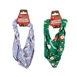 Headband Novelty Xmas w Knot 25cm 2 Asst