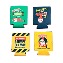 Stubby Holder Beer Xmas 4 Asst