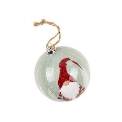 Decoration Xmas Bauble w Print 7.5cm PDQ