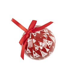 Decoration Xmas Bauble w Print 7.5cm PDQ