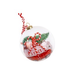 Decoration Xmas Bauble w Print 7.5cm PDQ