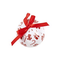 Decoration Xmas Bauble w Print 7.5cm PDQ