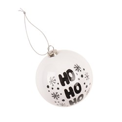 Decoration Xmas Bauble w Print 7.5cm PDQ