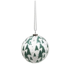 Decoration Xmas Bauble w Print 7.5cm PDQ