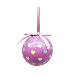 Decoration Xmas Bauble w Print 7.5cm PDQ