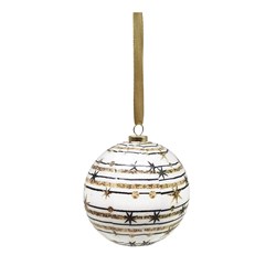 Decoration Xmas Bauble w Print 7.5cm PDQ