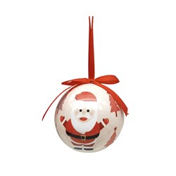 Decoration Xmas Bauble w Print 7.5cm PDQ