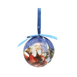 Decoration Xmas Bauble w Print 7.5cm PDQ