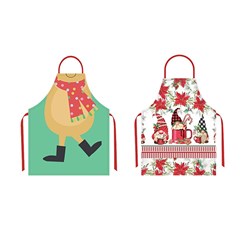 Apron Xmas Basic w Print 2 Asst