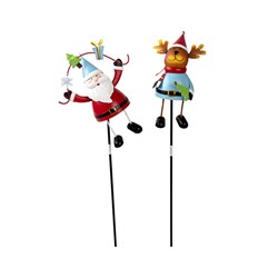 Decoration Garden Stake Xmas Gnome Iron H16cm 4 Asst PDQ