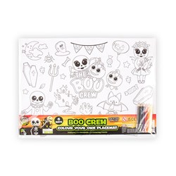 Boo Crew DIY Colour Placemat 6pk w Pencils