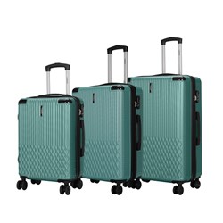 Luggage Set 3 ABS 8 Wheels 50/60/70 Expandable Teal
