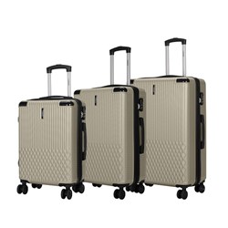 Luggage Set 3 ABS 8 Wheels 50/60/70 Expandable Taupe