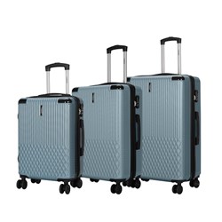 Luggage Set 3 ABS 8 Wheels 50/60/70 Expandable Lt. Blue