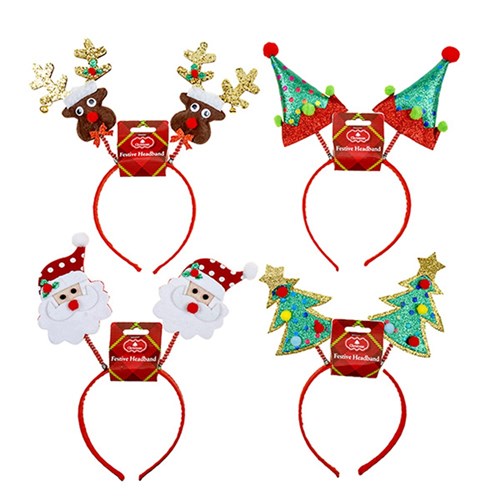 58799 Headband Novelty Xmas Bopper 4 Asstd Dats