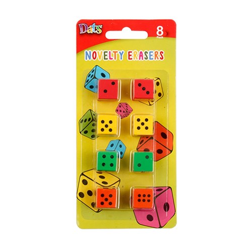 59835 Eraser Dice Shaped 8pk Dats