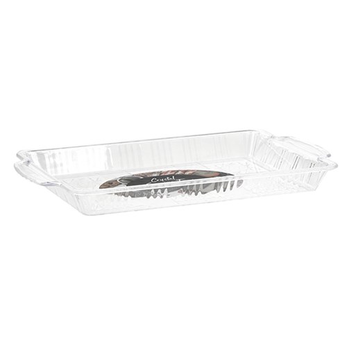 60709 Faux Crystal Serving Tray Rect Star Des Plastic 34.2x19.8cm Dats