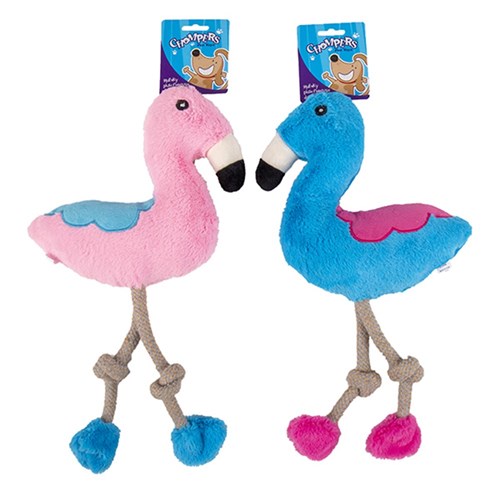 61166 Dog Toy Flamingo w Squeak 38cm 2 Asstd Dats