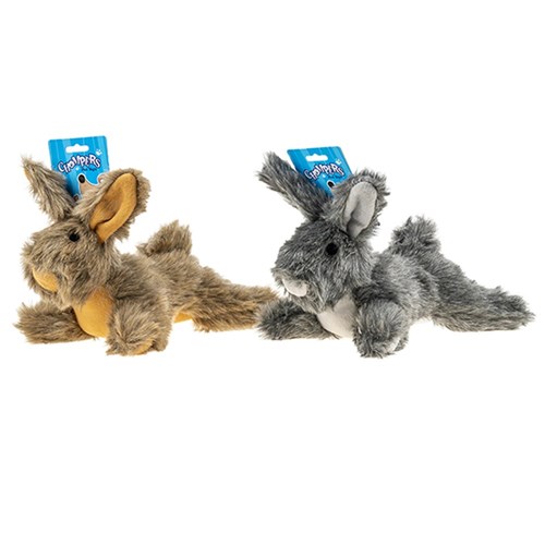 61184 Dog Toy Plush Squeaky Rabbit 26cm 2 Asstd Dats
