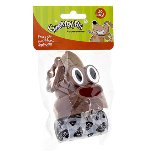 62266 Dog Emoji Poop Waste Bag Dispenser w 20 Bags Dats
