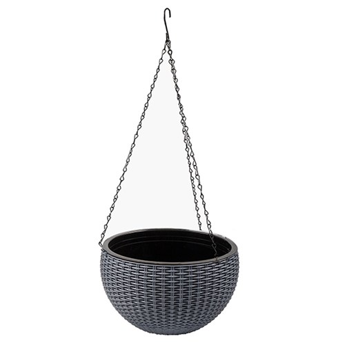 63670 Hanging Basket Plastic Grey 21.5x13.5cm Dats