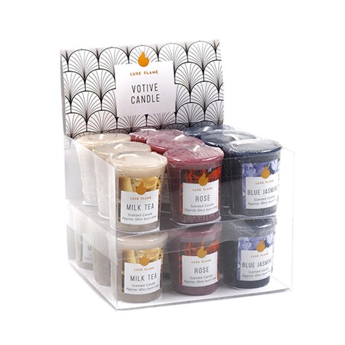 63752 Candle Scented Votive 5x5cm 3 Asstd Dats