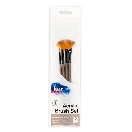 65555 Brush Set Acrylic Taklon 4Pc Value Pk 3 W16.2 FSC 100 Dats