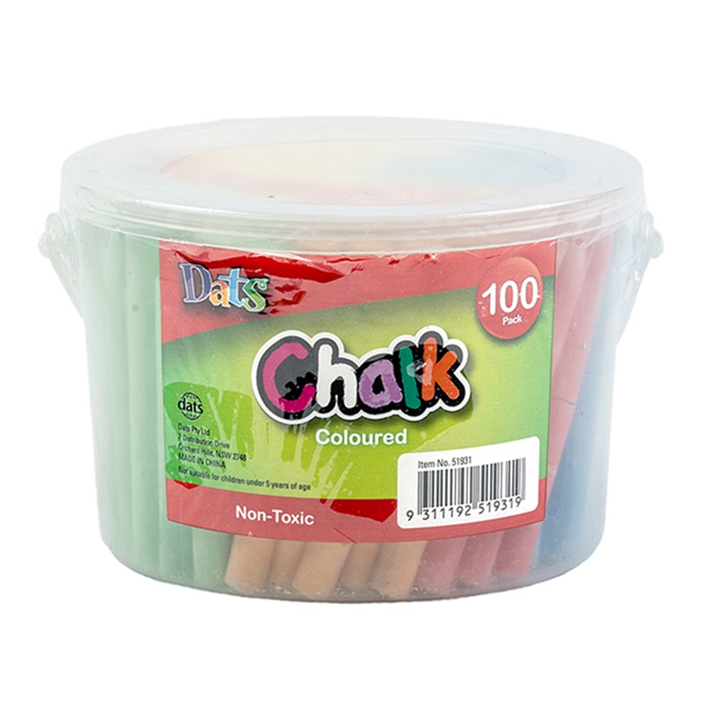 51931 Chalk Coloured 100pk in Bucket Dats