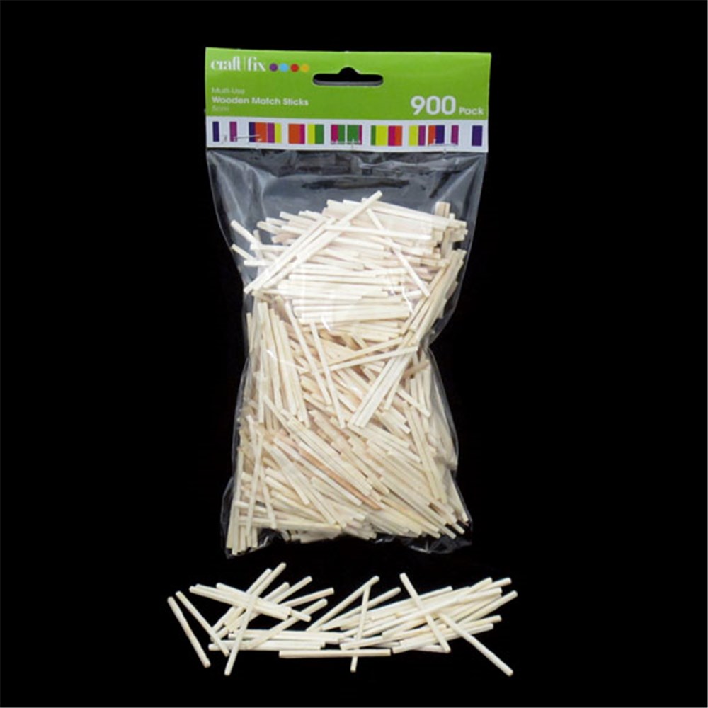 52786 Craft Wooden Match Sticks 5cm 900Pk Natural Coloured Dats