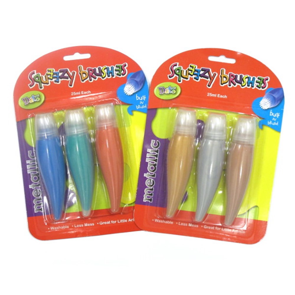 53880 Paint Squeeze 25ml Pk3 Metallic 2 Asstd Dats