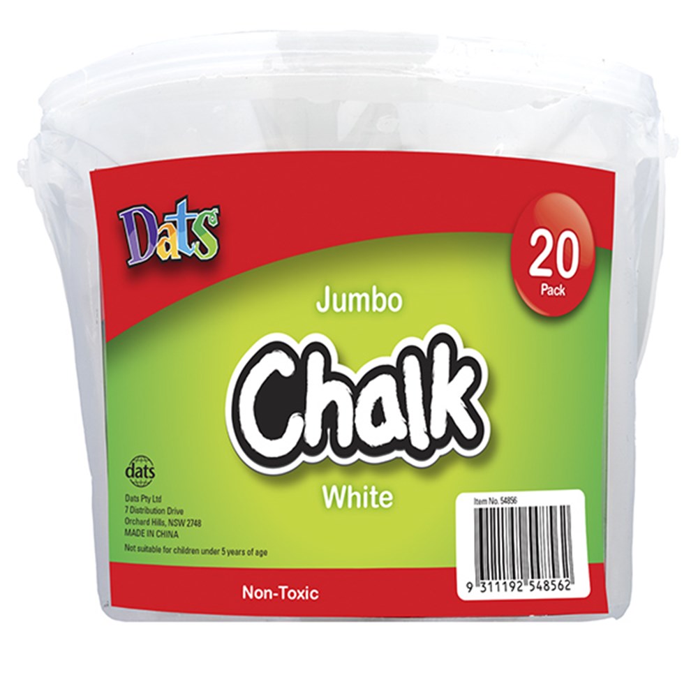 54856 Chalk Jumbo White 20pk in Bucket Dats