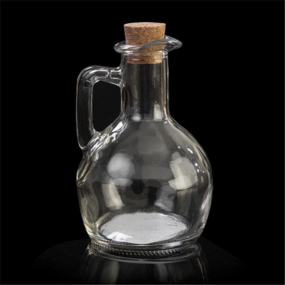 57780 Glass Oil Bottle w Cork Stopper 170ml 7.5x7.5x11.5cm Dats