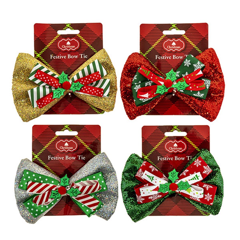 58810 Bow Tie Novelty Xmas 4 Asstd Dats