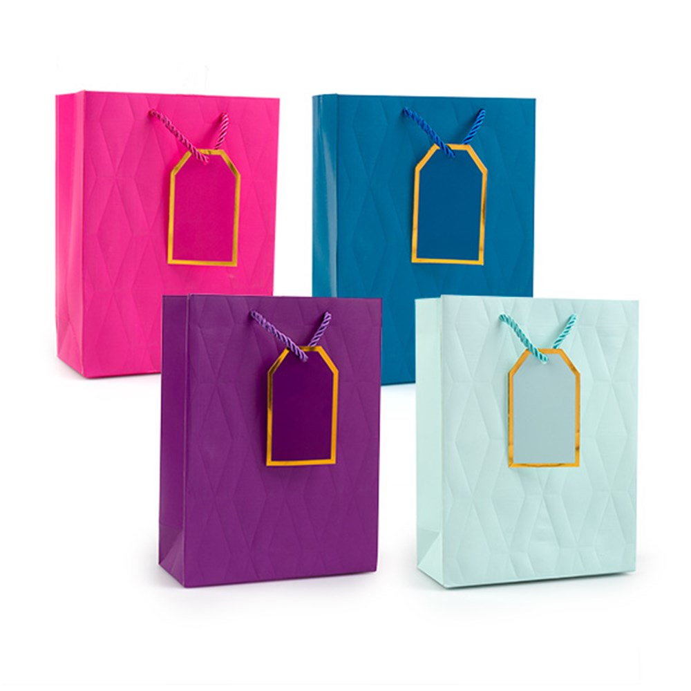 59542 Gift Bag 210gsm SOLID COLS Embossed w Jhook Medium Dats
