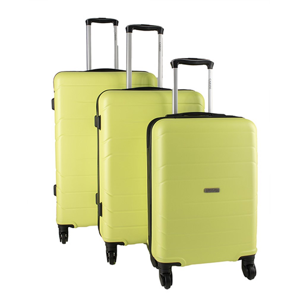 60075 - Luggage Set 3 ABS 4 Wheel 68cm 58cm 48cm Yellow - Dats