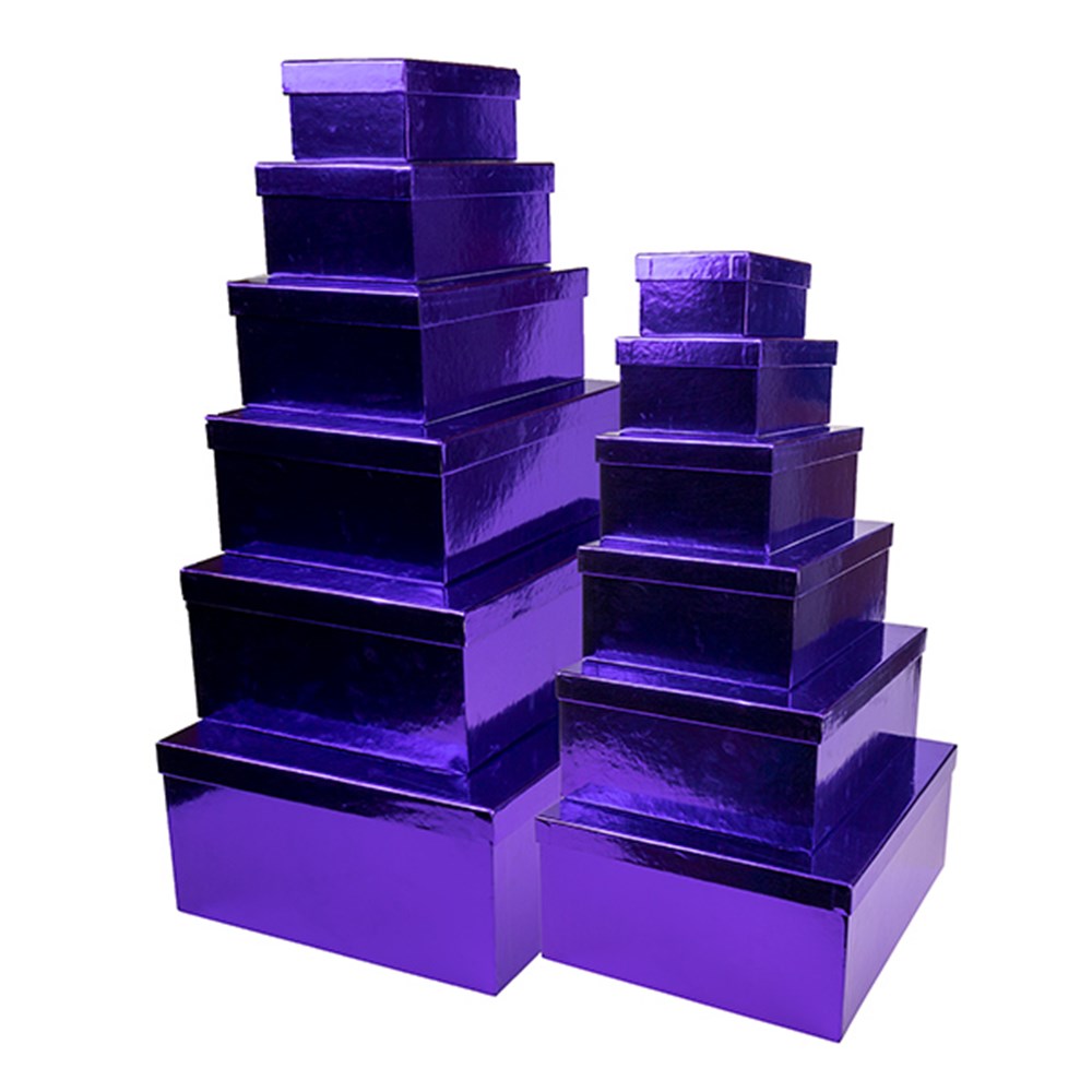 62005 Gift Box Set 12 Rectangle Metallic Purple Dats