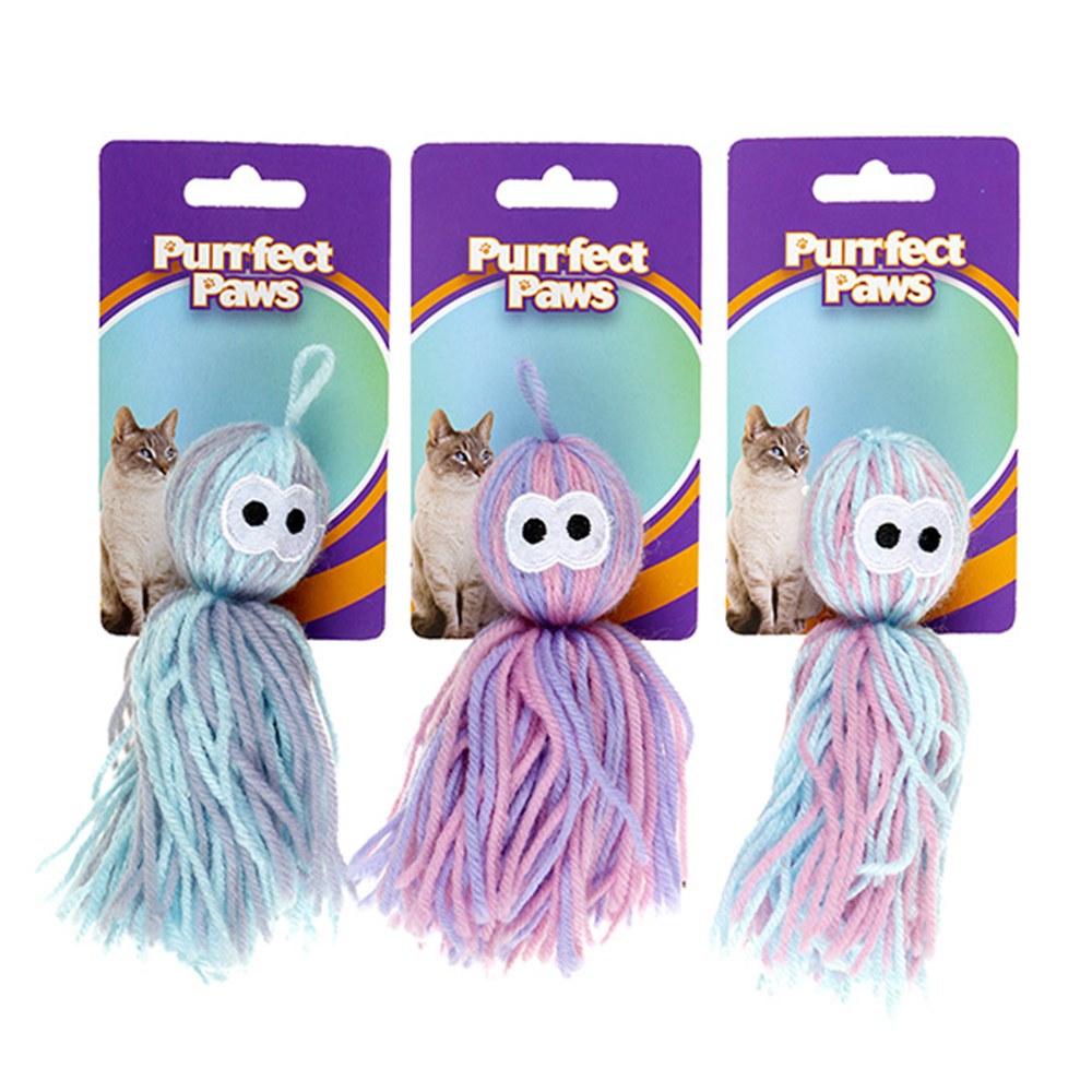 63006 Cat Toy Yarn 3 Asstd Colours 14cm Dats